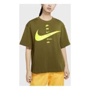 Nike Swoosh Olive Green T-Shirt Short Sleeves 100% Cotton Plus 2XL
